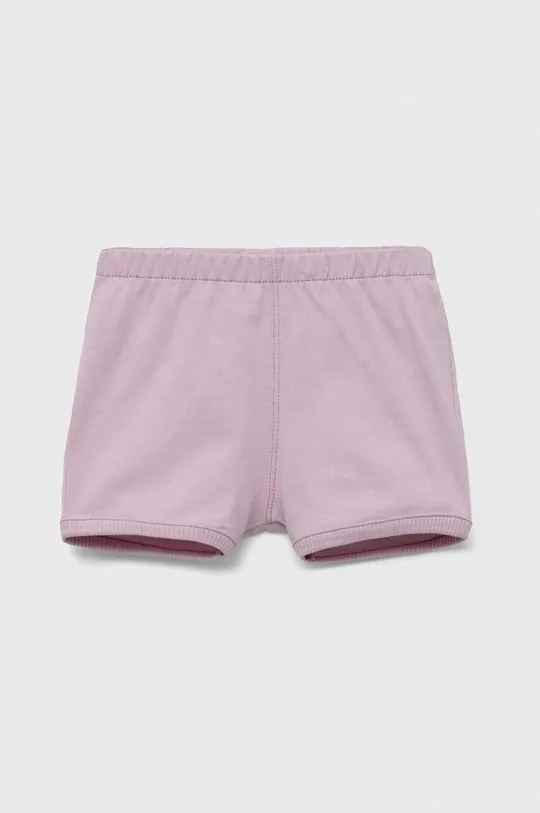 Bombažne kratke hlače za dojenčke United Colors of Benetton roza