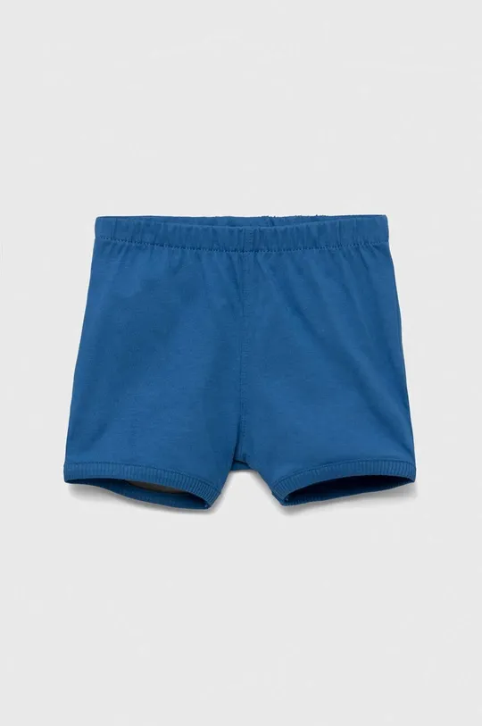 Bombažne kratke hlače za dojenčke United Colors of Benetton modra