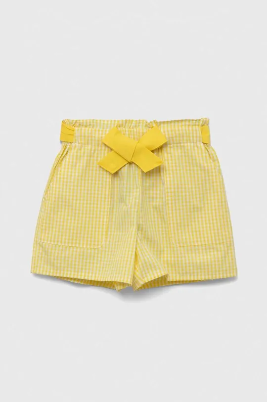 sárga United Colors of Benetton gyerek pamut rövidnadrág Lány