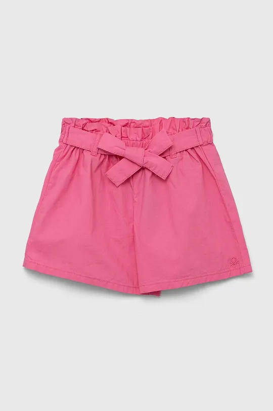 розовый Детские хлопковые шорты United Colors of Benetton Для девочек