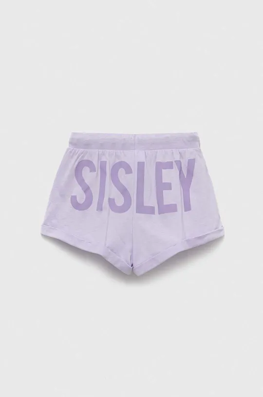 Dječje pamučne kratke hlače Sisley ljubičasta