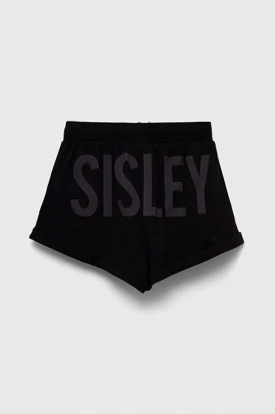Дитячі бавовняні шорти Sisley чорний