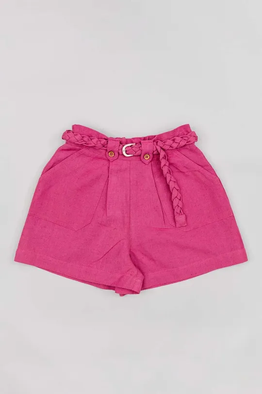 Otroške kratke hlače z mešanico lana zippy vijolična