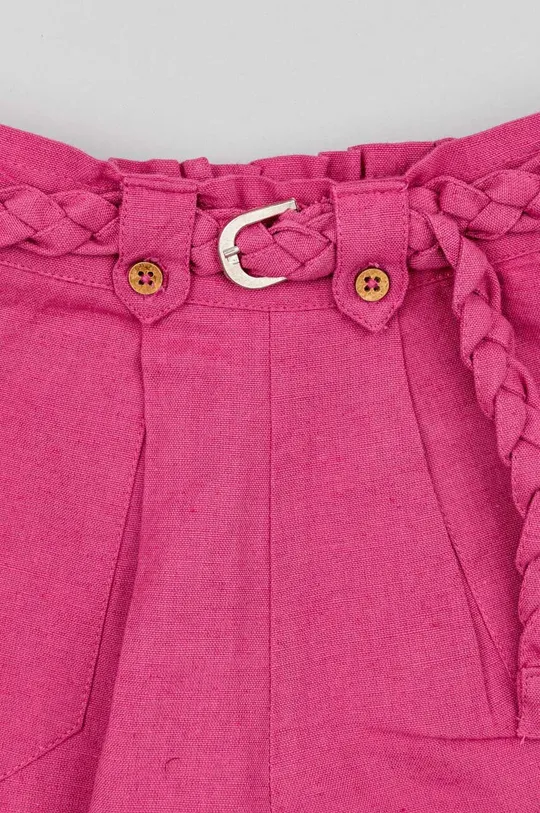 vijolična Otroške kratke hlače z mešanico lana zippy