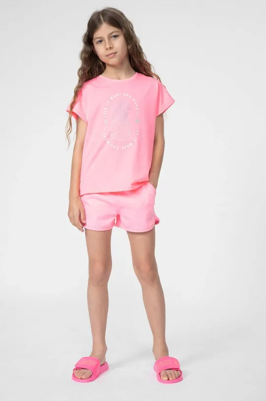 рожевий Дитячі бавовняні шорти 4F Для дівчаток