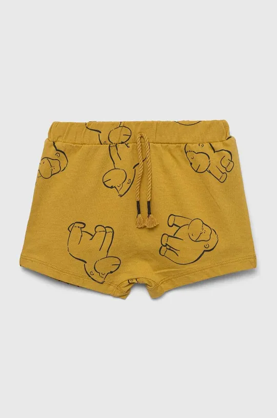 zlatna Kratke pamučne hlače za bebe United Colors of Benetton Dječji