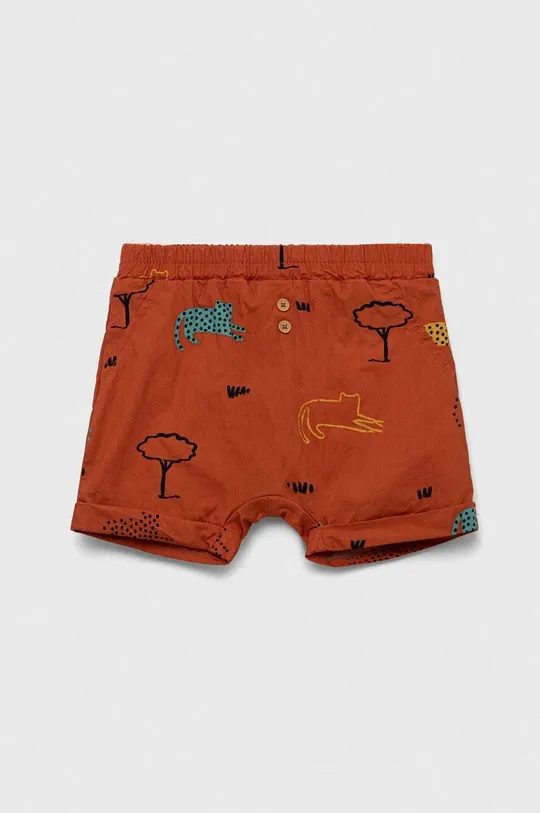 rjava Bombažne kratke hlače za dojenčke United Colors of Benetton Otroški