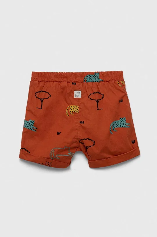 Bombažne kratke hlače za dojenčke United Colors of Benetton rjava