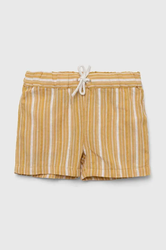 rumena Bombažne kratke hlače za dojenčke United Colors of Benetton Otroški
