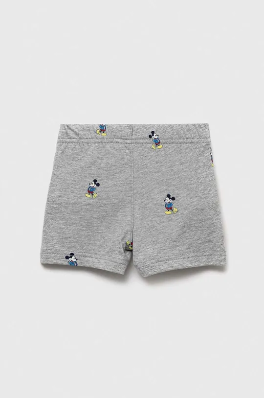 Bombažne kratke hlače za dojenčke GAP x Disney siva