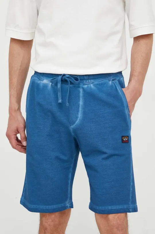 modra Bombažne kratke hlače Paul&Shark Moški