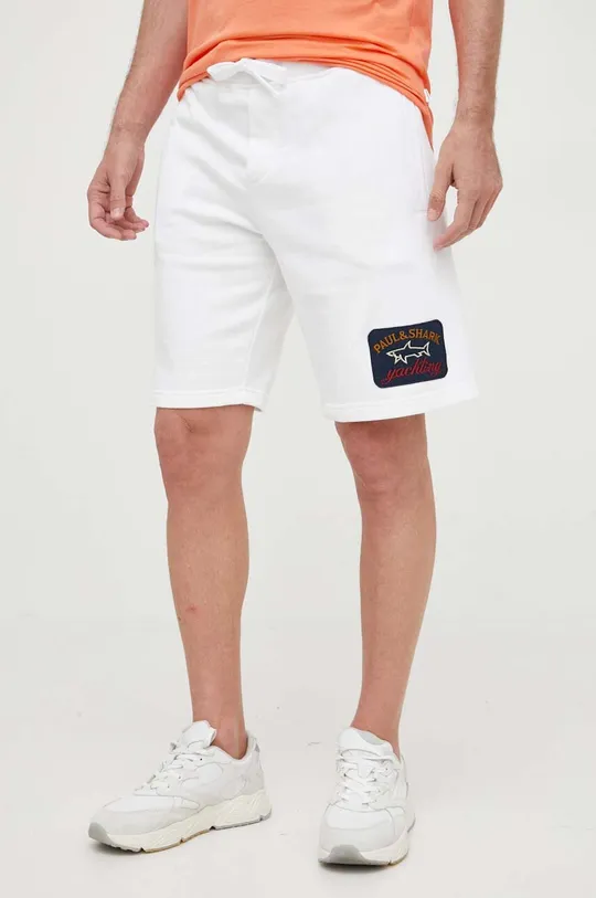 bela Bombažne kratke hlače Paul&Shark Moški