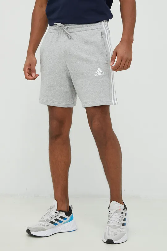 siva Bombažne kratke hlače adidas Moški