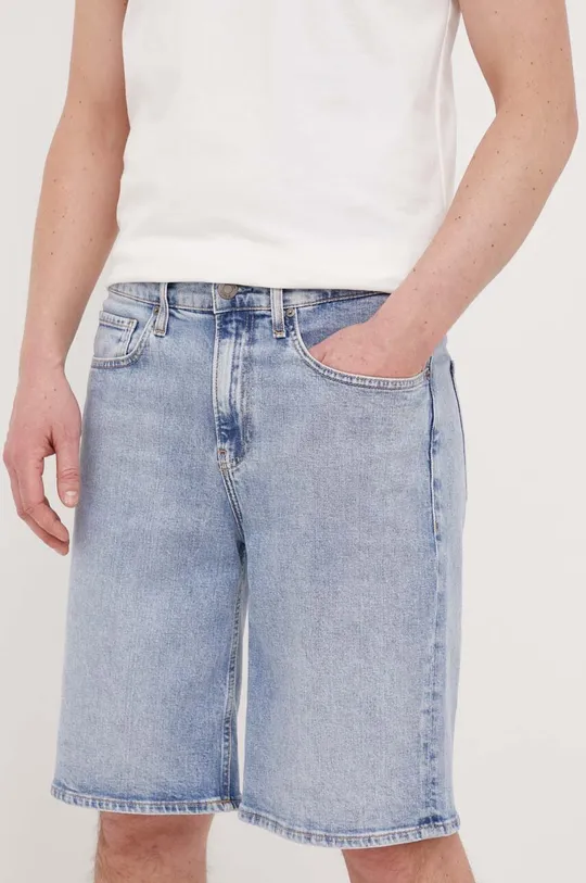 modrá Rifľové krátke nohavice Calvin Klein Pánsky