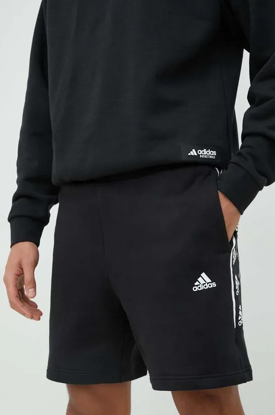 černá Bavlněné šortky adidas Pánský