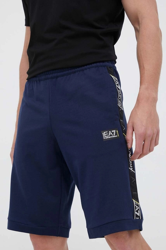 blu navy EA7 Emporio Armani pantaloncini in cotone Uomo