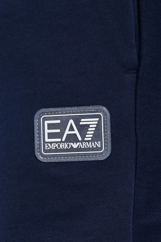 tmavomodrá Bavlnené šortky EA7 Emporio Armani