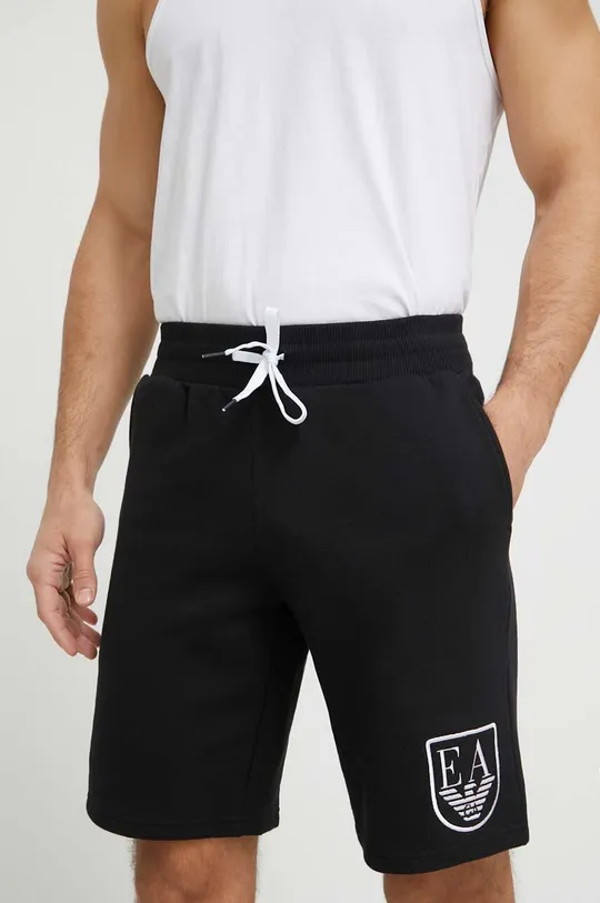 μαύρο Βαμβακερό σορτς Emporio Armani Underwear Ανδρικά