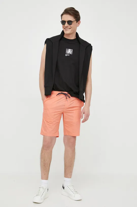 Tommy Hilfiger pantaloncini in cotone arancione
