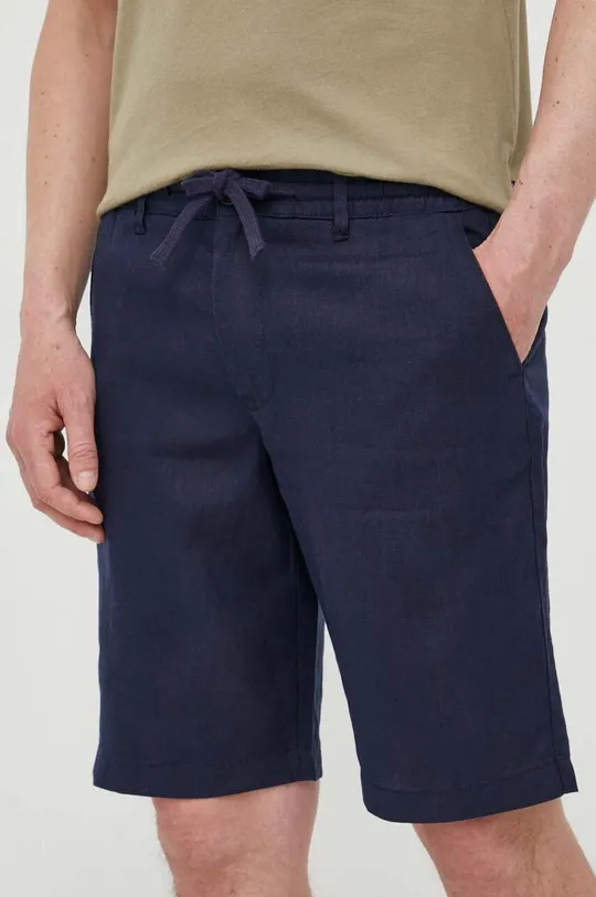 mornarsko modra Lanene kratke hlače United Colors of Benetton Moški