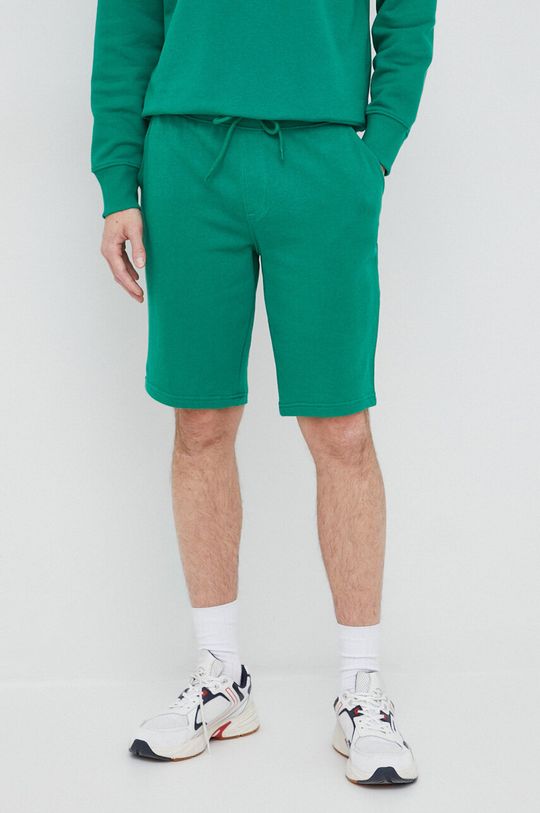 zelená Bavlněné šortky United Colors of Benetton Pánský