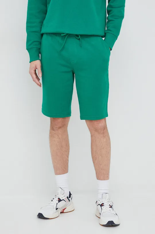 zelená Bavlnené šortky United Colors of Benetton Pánsky