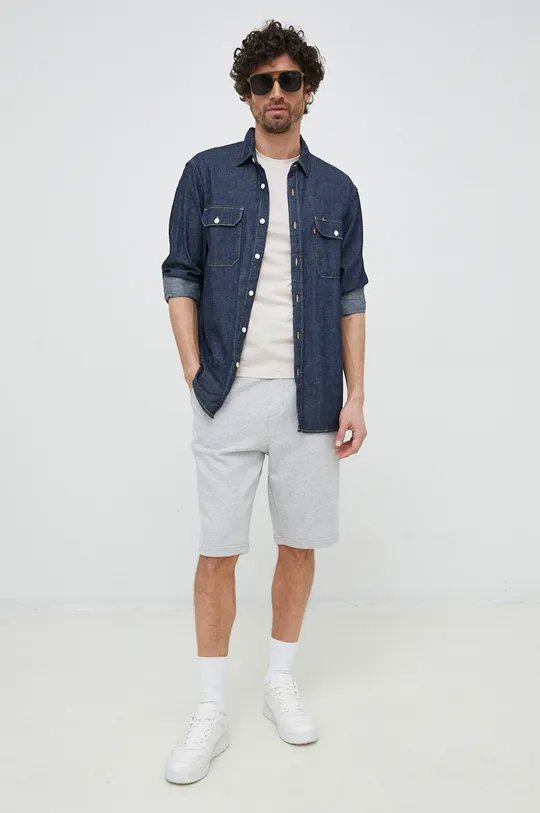 siva Pamučne kratke hlače Calvin Klein Jeans Muški