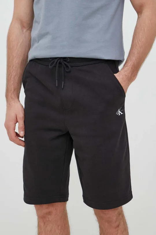 černá Bavlněné šortky Calvin Klein Jeans Pánský