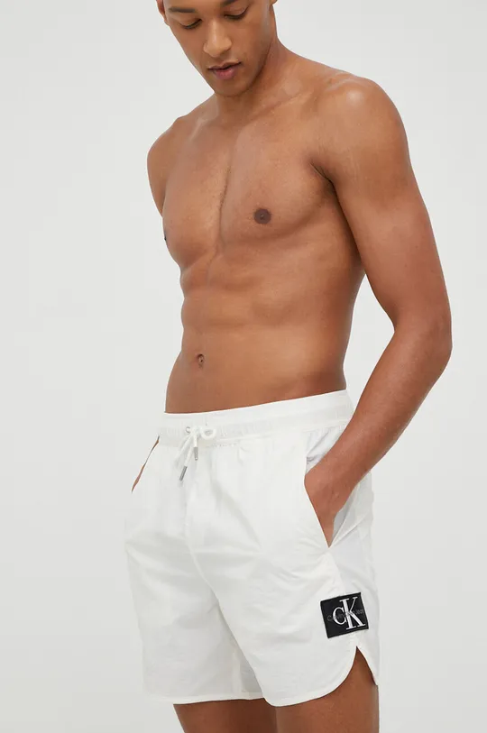 Σορτς κολύμβησης Calvin Klein Jeans λευκό