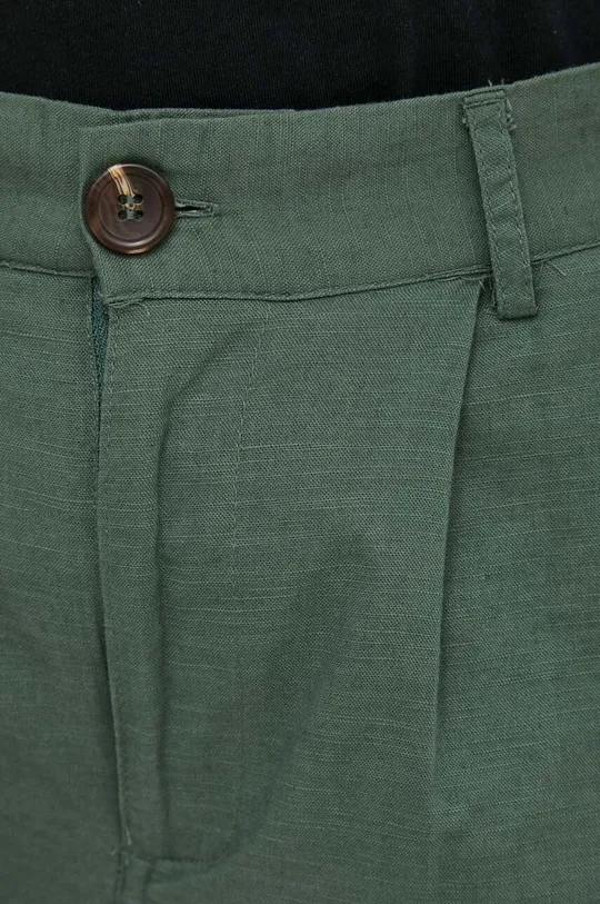 zelená Ľanové šortky Bruuns Bazaar Lino Germain