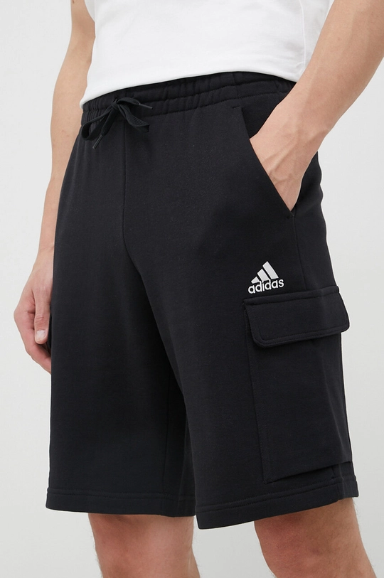 adidas szorty bawełniane Essentials bawełna czarny HA4338