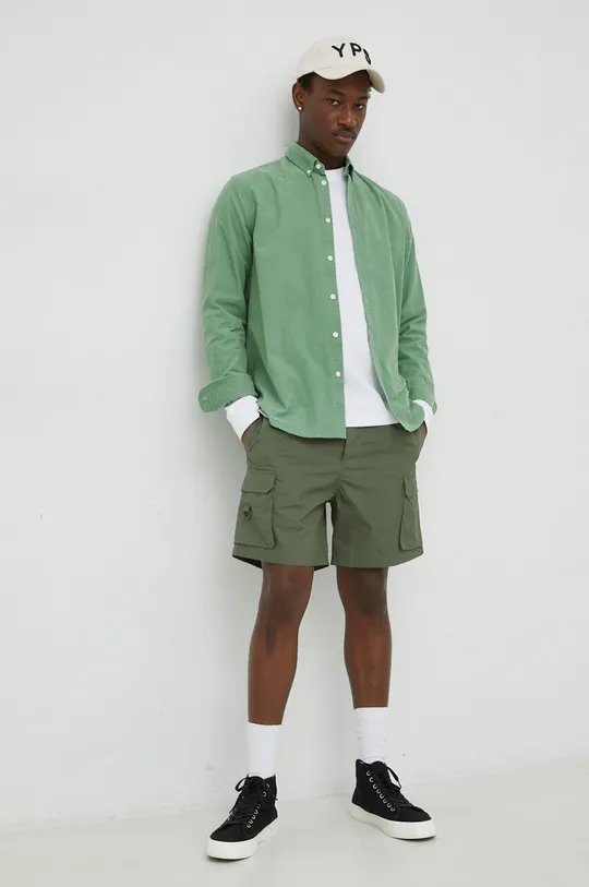 Хлопковые шорты Samsoe Samsoe зелёный