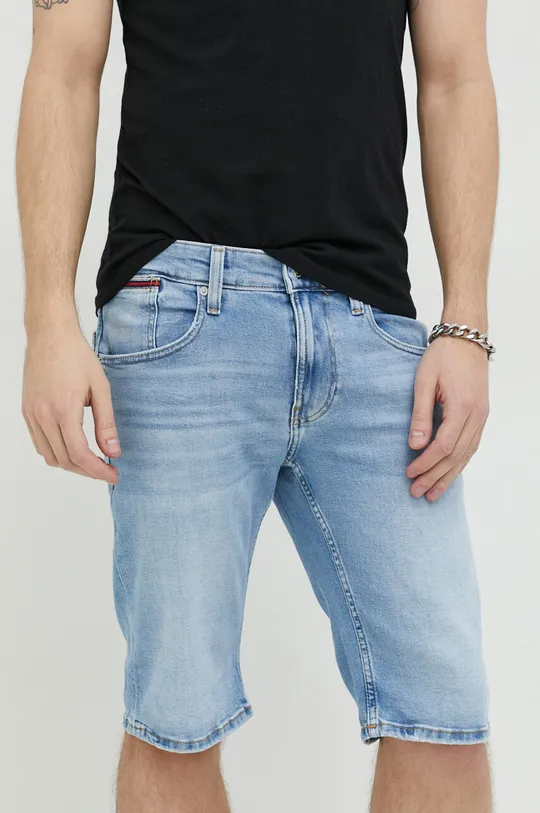 Rifľové krátke nohavice Tommy Jeans modrá