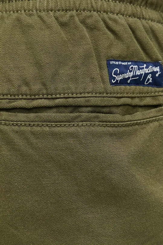 zelena Kratke hlače iz mešanice lana Superdry