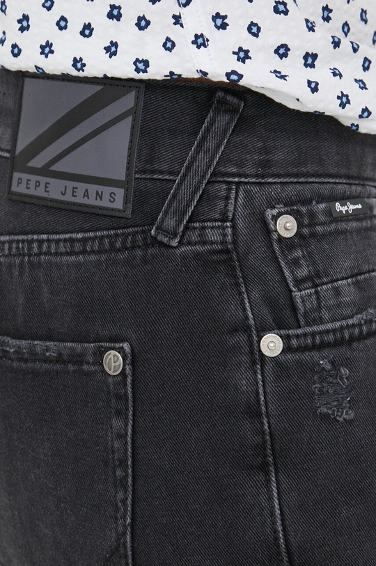 czarny Pepe Jeans szorty jeansowe Stanley