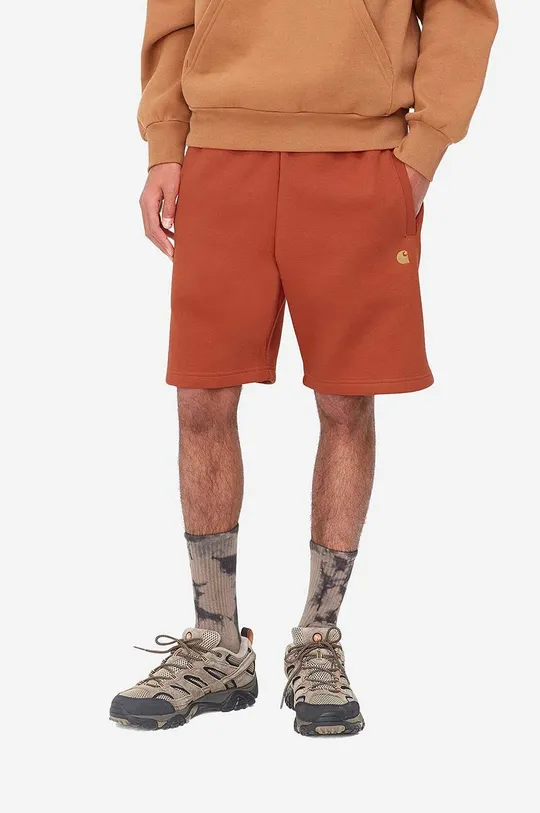portocaliu Carhartt WIP pantaloni scurți Pocket Sweat Short De bărbați