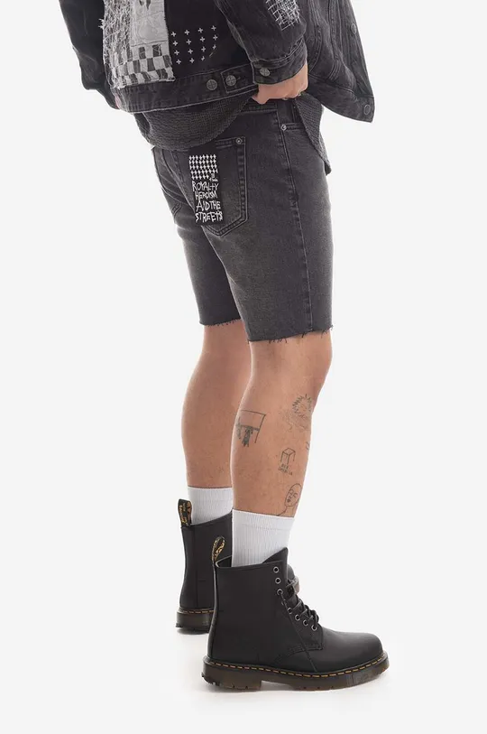 black KSUBI denim shorts