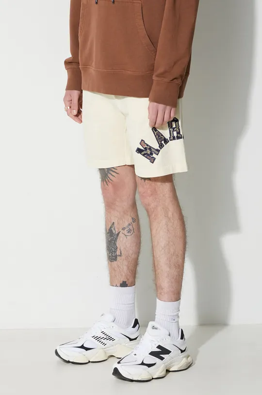beige Market cotton shorts
