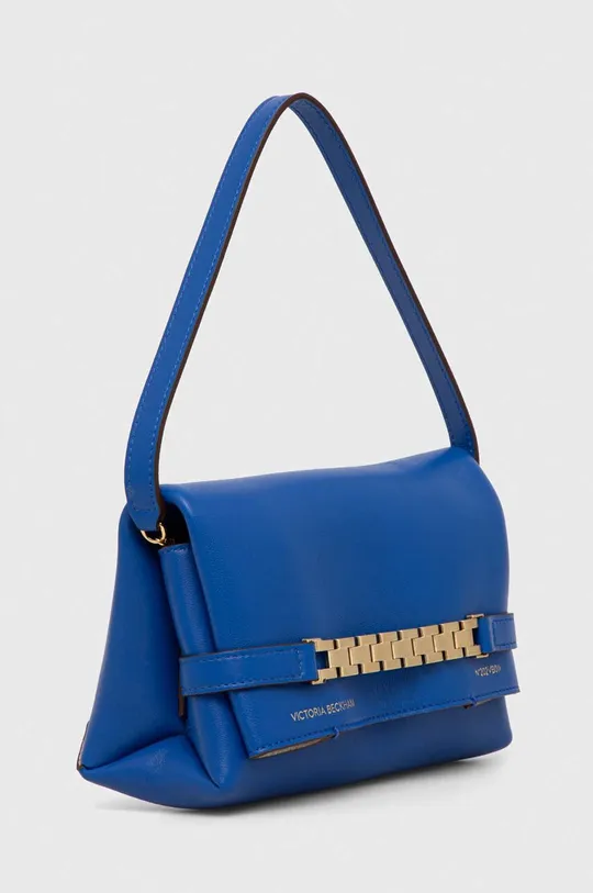 Kožená kabelka Victoria Beckham modrá