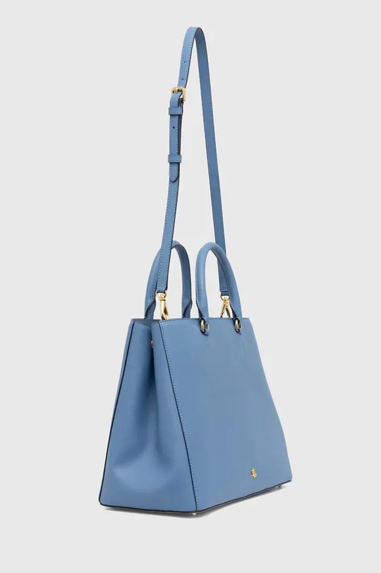 Usnjena torbica Lauren Ralph Lauren modra