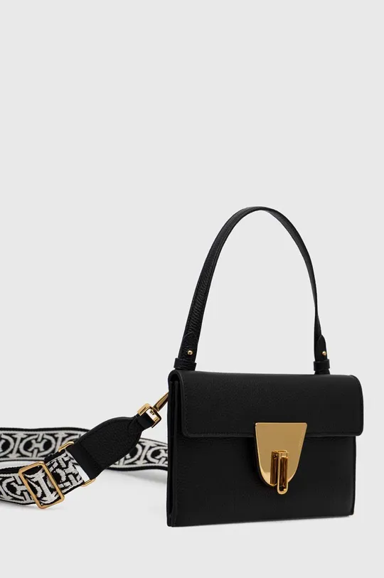 Usnjena torbica Coccinelle črna