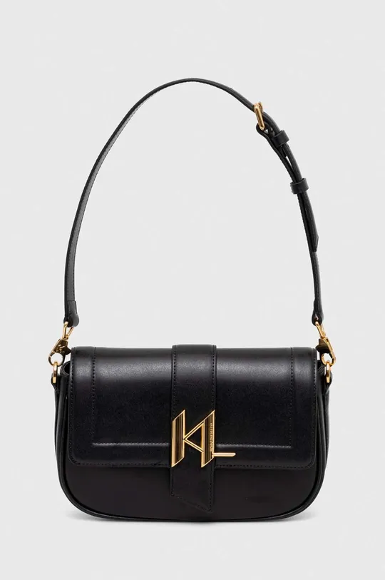 μαύρο Δερμάτινη τσάντα Karl LagerfeldK/SADDLE BAGUETTE Γυναικεία