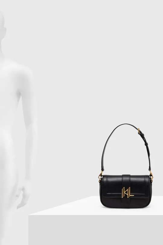 Δερμάτινη τσάντα Karl LagerfeldK/SADDLE BAGUETTE