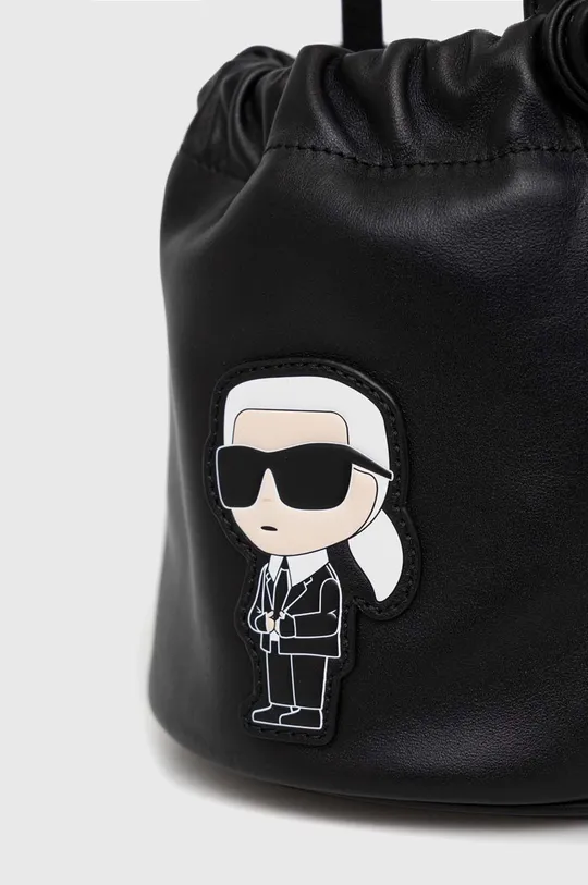 czarny Karl Lagerfeld torebka skórzana