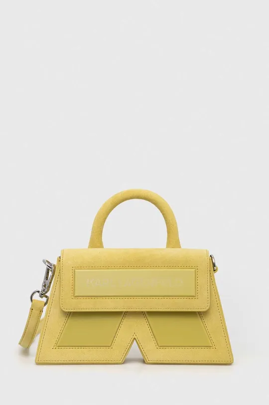 κίτρινο Karl Lagerfeld σουέτ τσάντα ICON K SHOULDERBAG SUEDE Γυναικεία