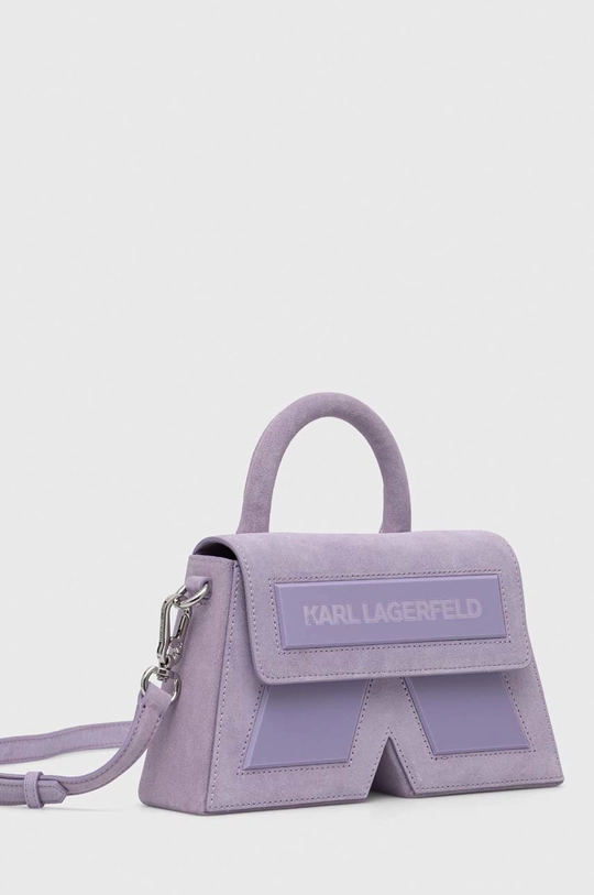 Karl Lagerfeld torebka zamszowa ICON K CROSSBODY SUEDE fioletowy