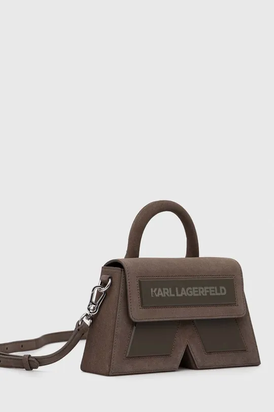 Karl Lagerfeld σουέτ τσάντα ICON K SHOULDERBAG SUEDE καφέ