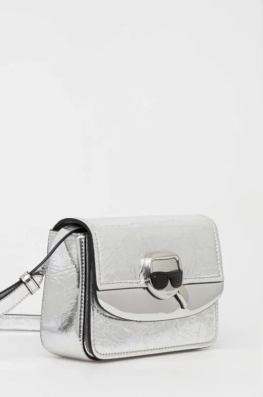 Δερμάτινη τσάντα Karl Lagerfeld ασημί