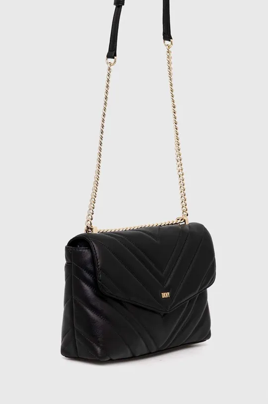 Δερμάτινη τσάντα DKNY μαύρο