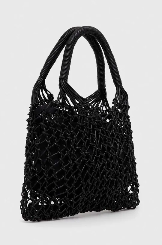Usnjena torbica Sisley črna